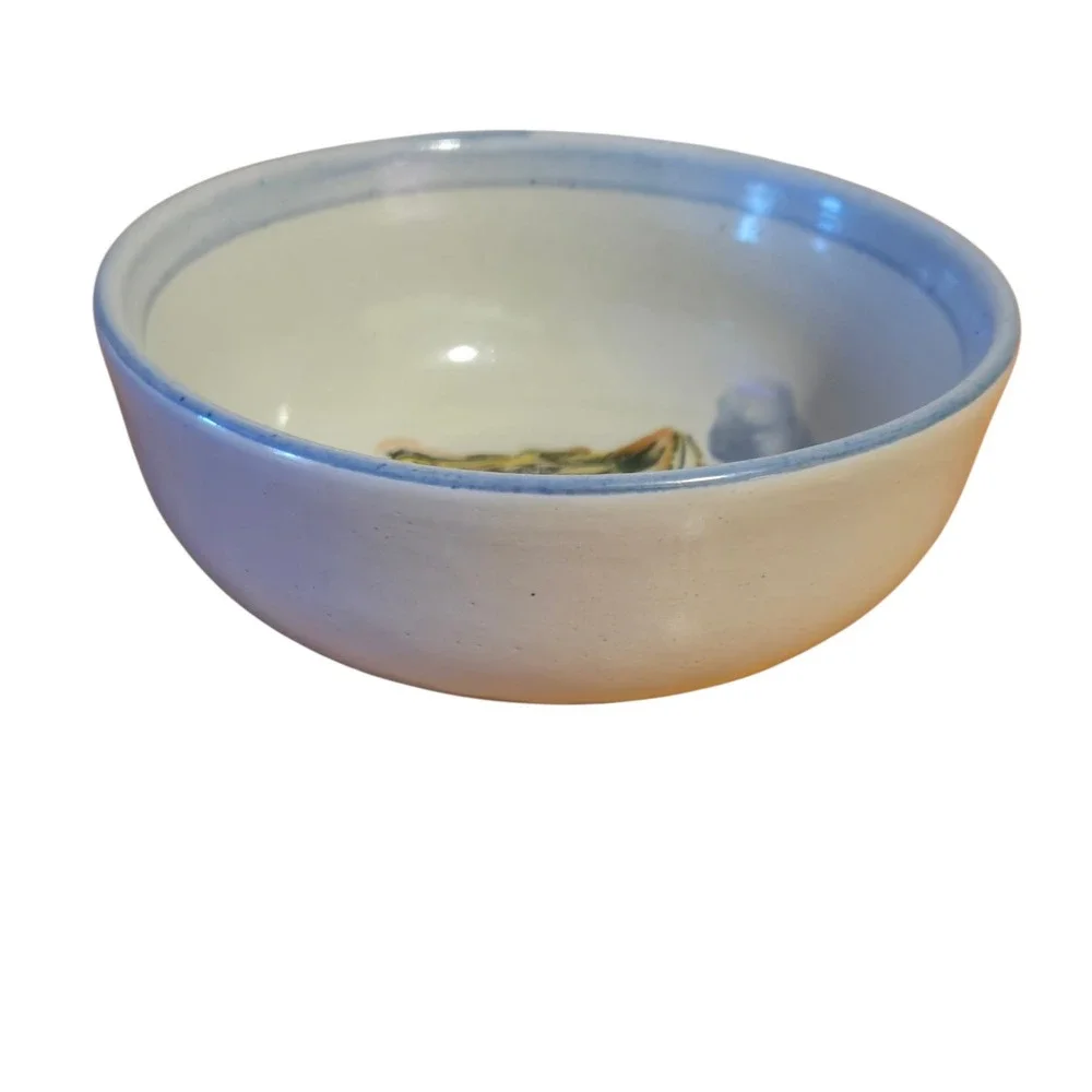 Louisville Stoneware Smithsonian Panda Bowl Blue Gray Pottery 5